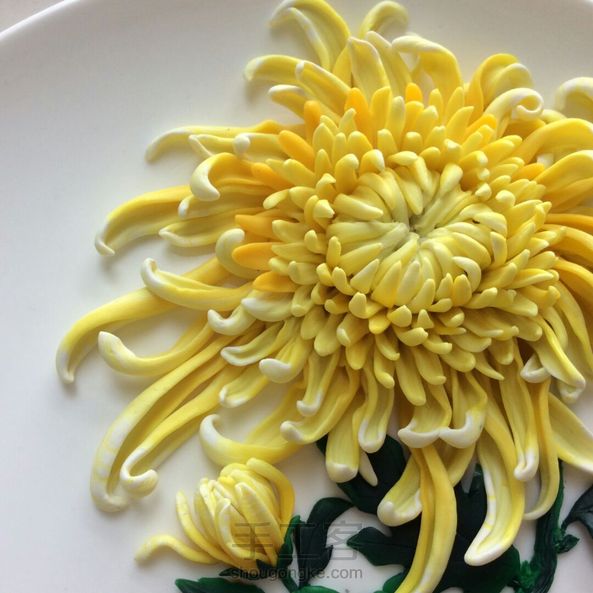 懒兔子软陶菊,花盘教程