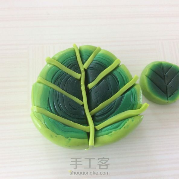 懒兔子软陶渐变色,叶子花条教程