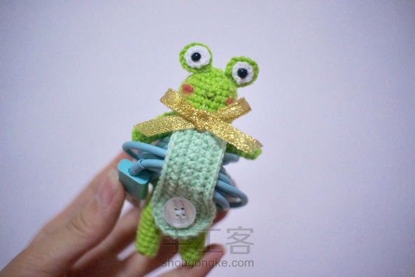 小青蛙耳机绕线器钩针编织