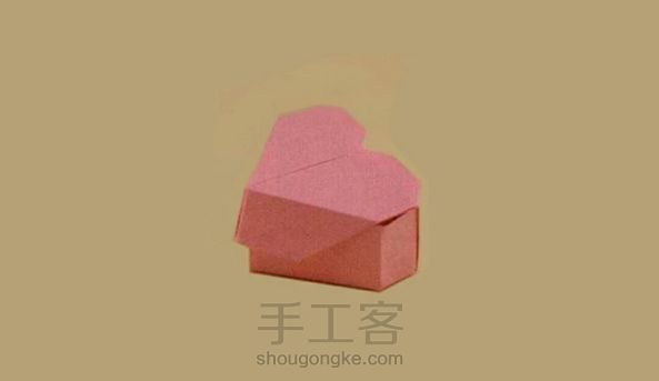 『实拍』一张纸折的爱心盒子