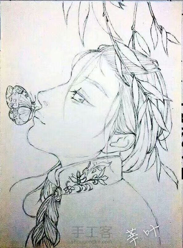 女孩 线稿