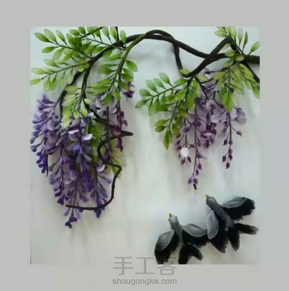 丝网花，紫藤花教程，花朵，花苞，花叶教程。