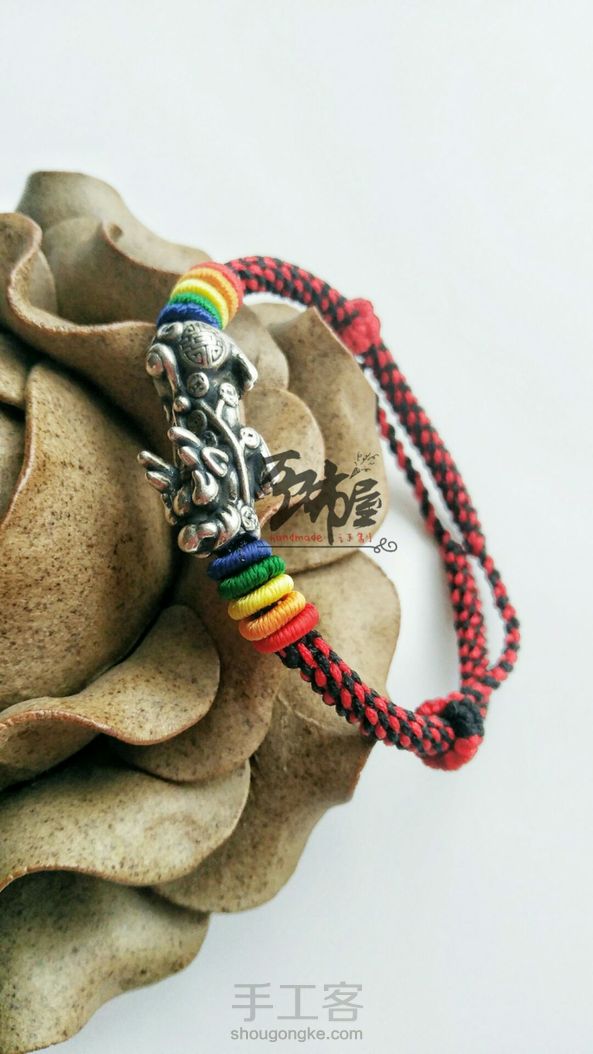 3D银貔貅可调手链