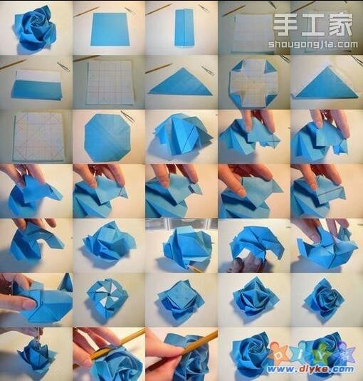 （转）『U喵』折纸花教程图 第3步