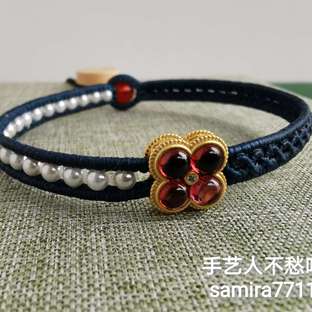 双孔银配件珍珠手环