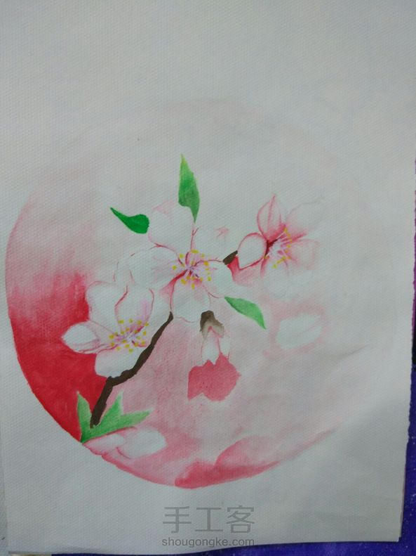 水粉花卉之桃夭🌸