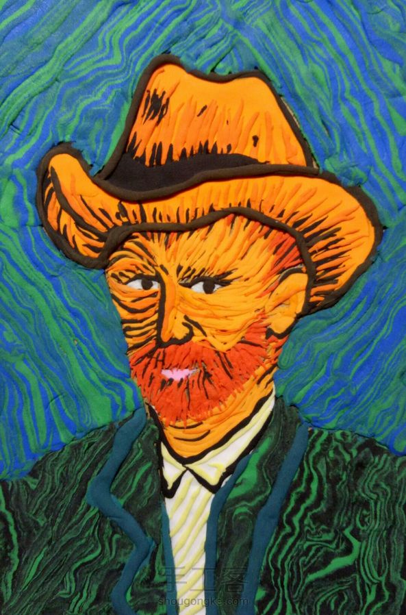 超轻粘土画 梵高自画像