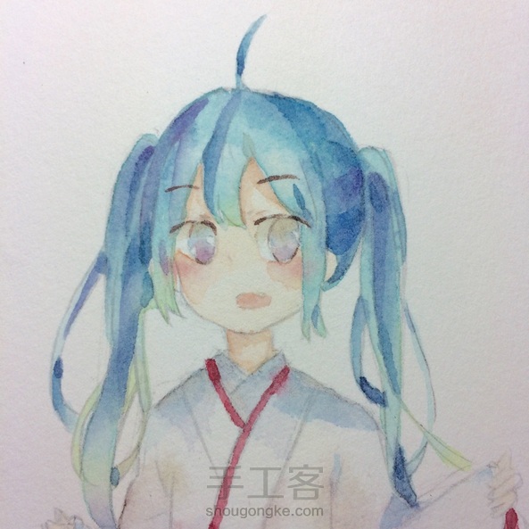 水彩一只初音吧