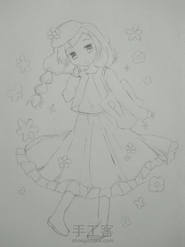 铅笔画女孩