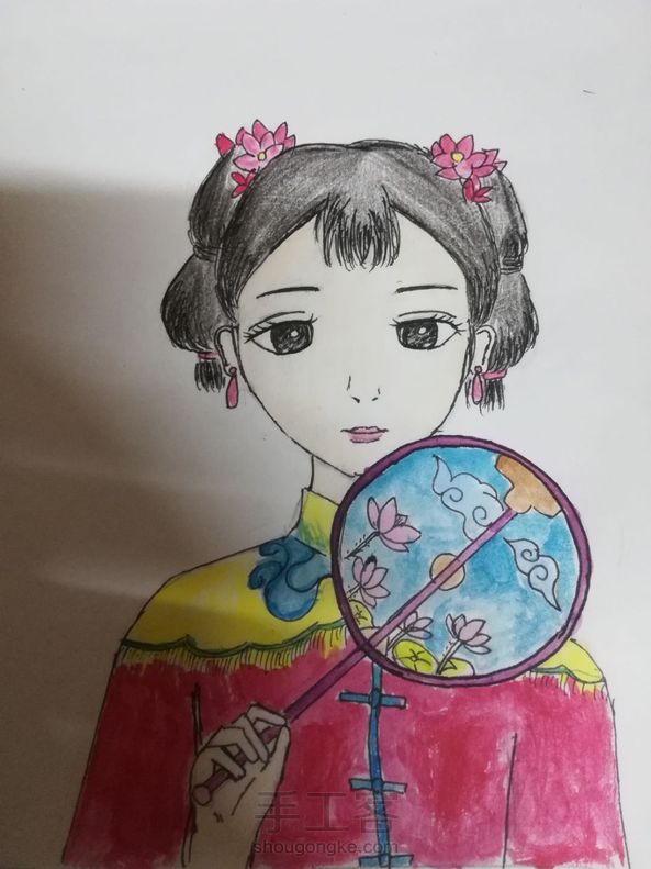 【原创】彩铅加水粉的画