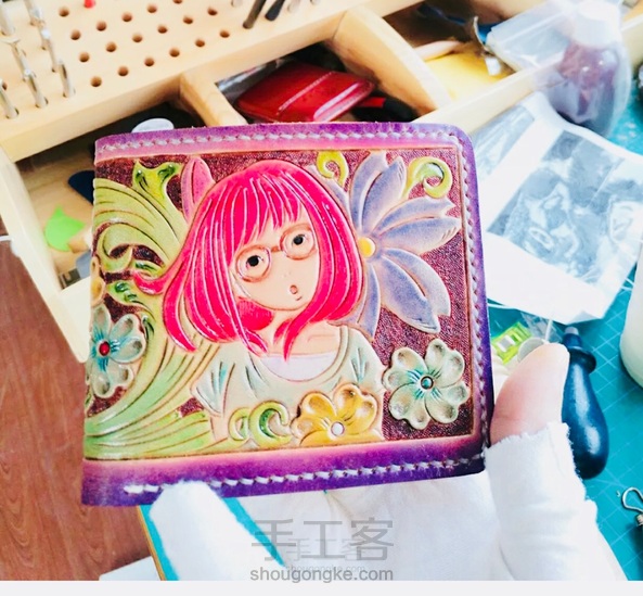 彩染唐草萌卡短夹