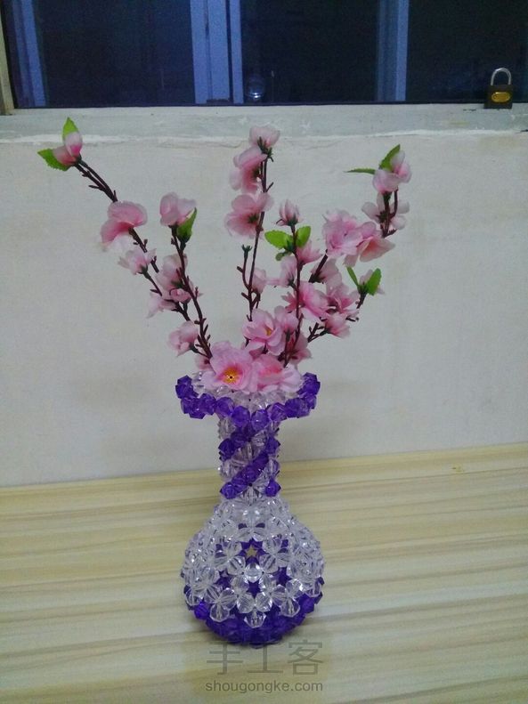 DIY手工串珠~花瓶摆件教程