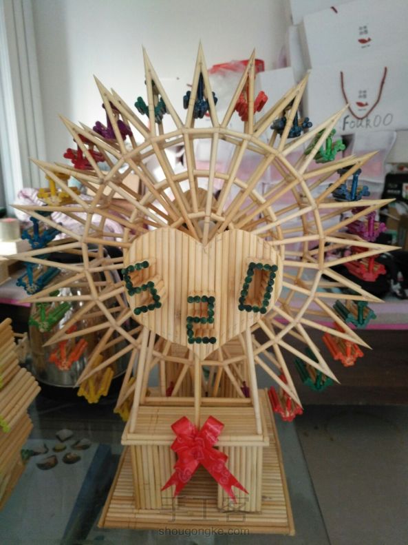 一次性筷子创意作品：摩天轮