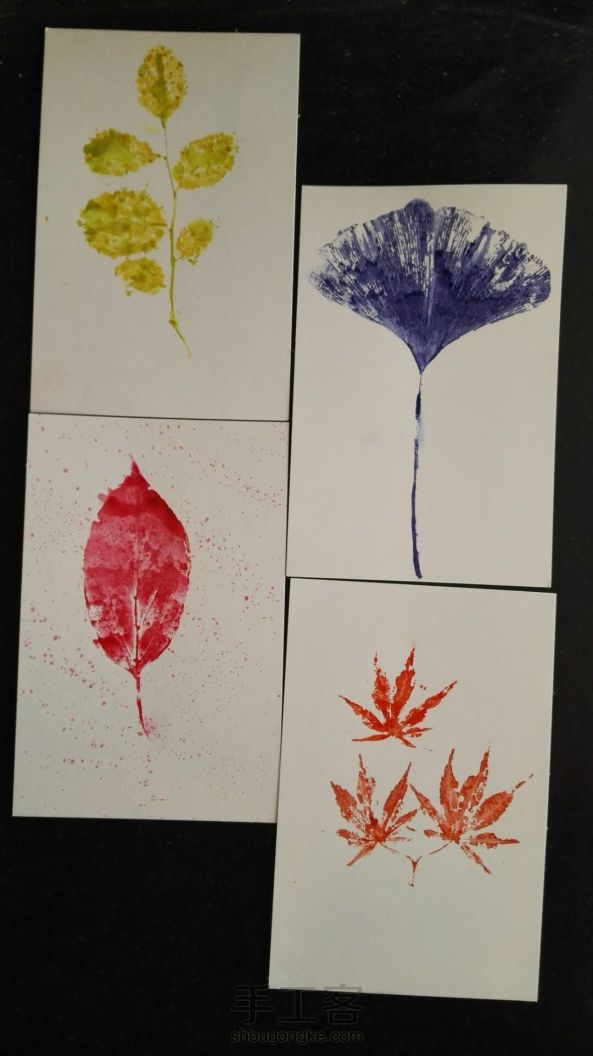 【原创】手绘水彩小叶子创意明信片