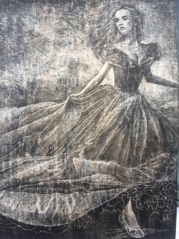 巟阳/原创画法,钻画(刮画)