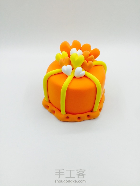 罗弗超轻粘土，小心心蛋糕