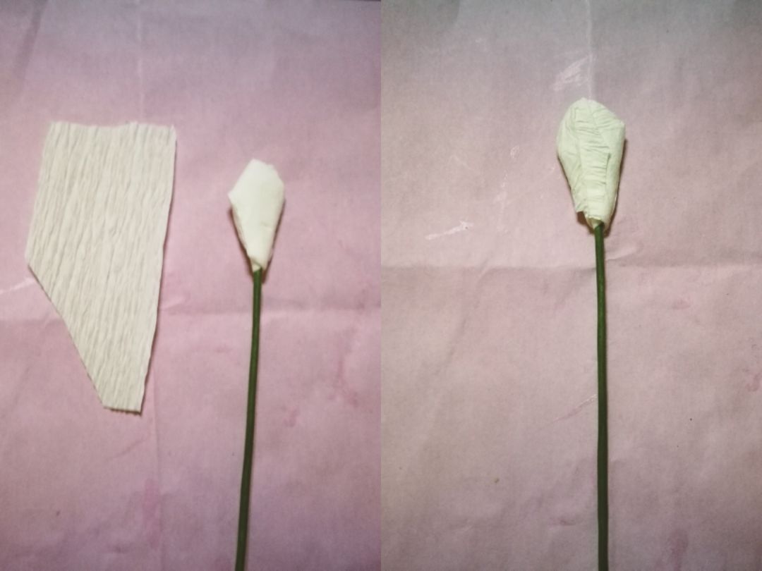 Crepe Paper Gardenia——栀子花开(纸藤) 第8步