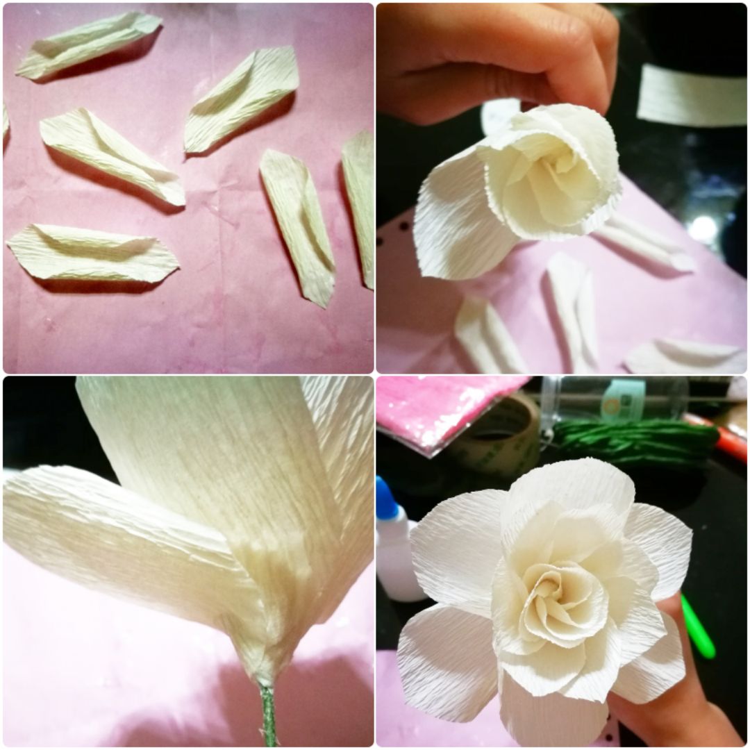 Crepe Paper Gardenia——栀子花开(纸藤) 第10步