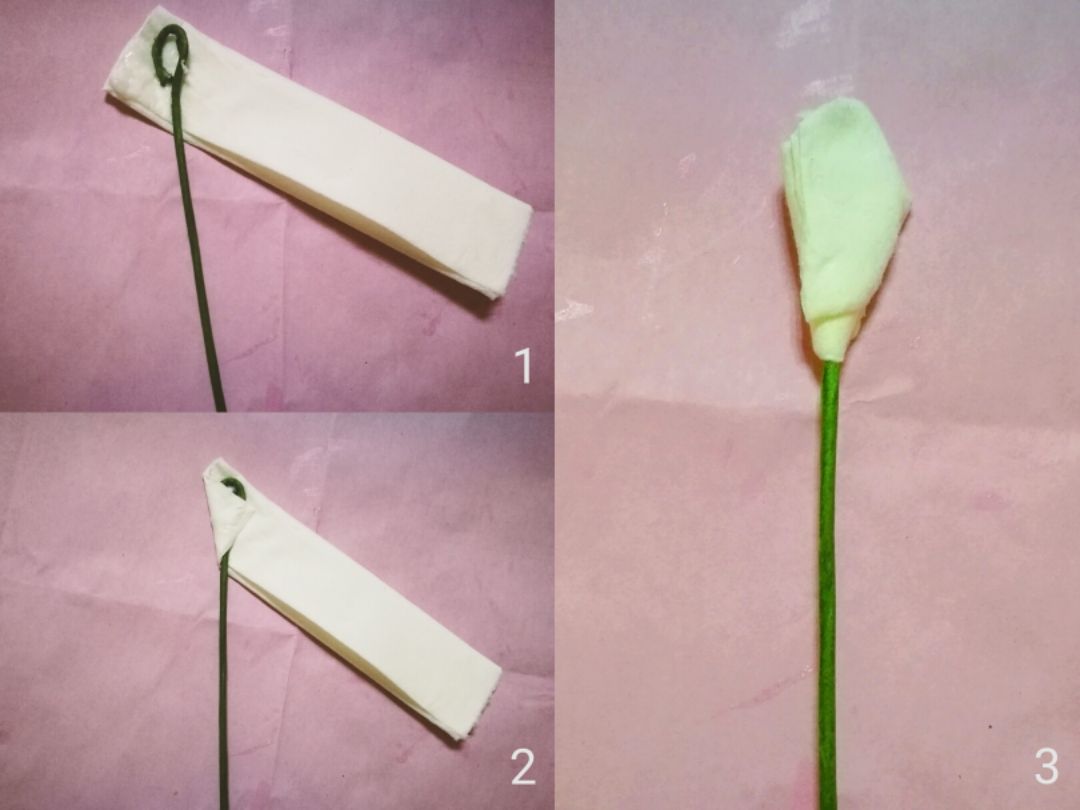 Crepe Paper Gardenia——栀子花开(纸藤) 第7步
