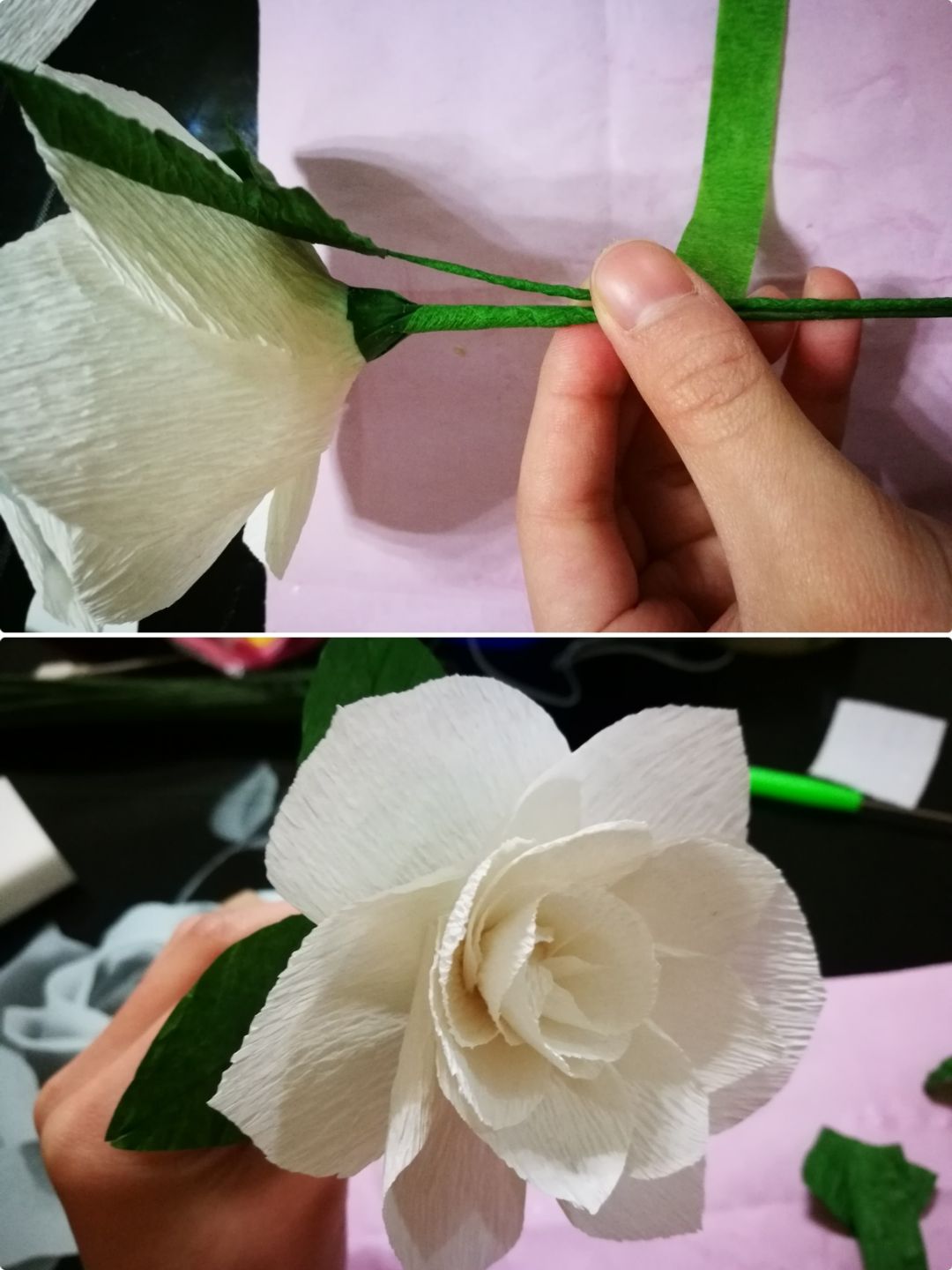 Crepe Paper Gardenia——栀子花开(纸藤) 第14步