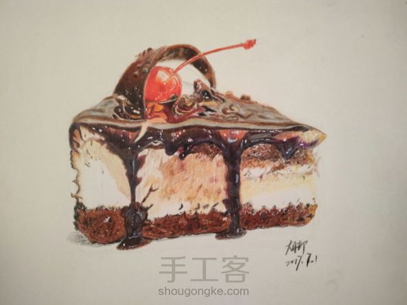 【彩铅画教程】可口的蛋糕