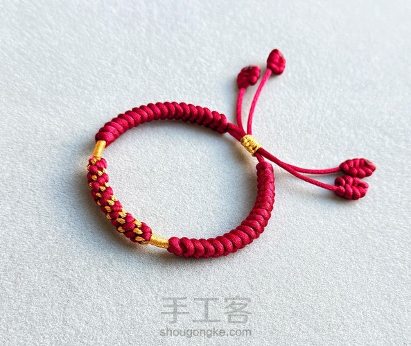 “金玉满堂·平安吉祥”红绳制作技法教学———非遗结绳公益活动体验款