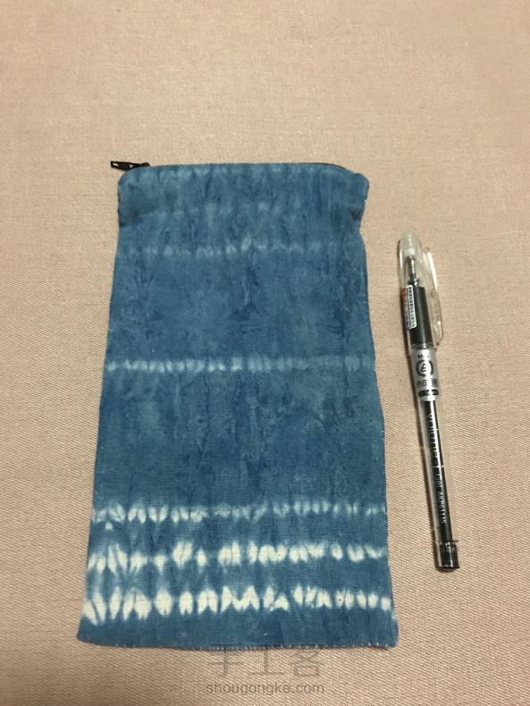 草木染扎染--蓝染笔袋