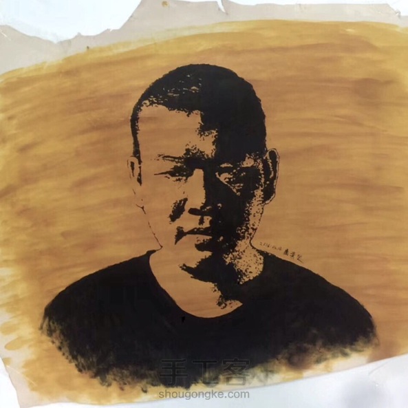 皮革手工绘画,古法擦色