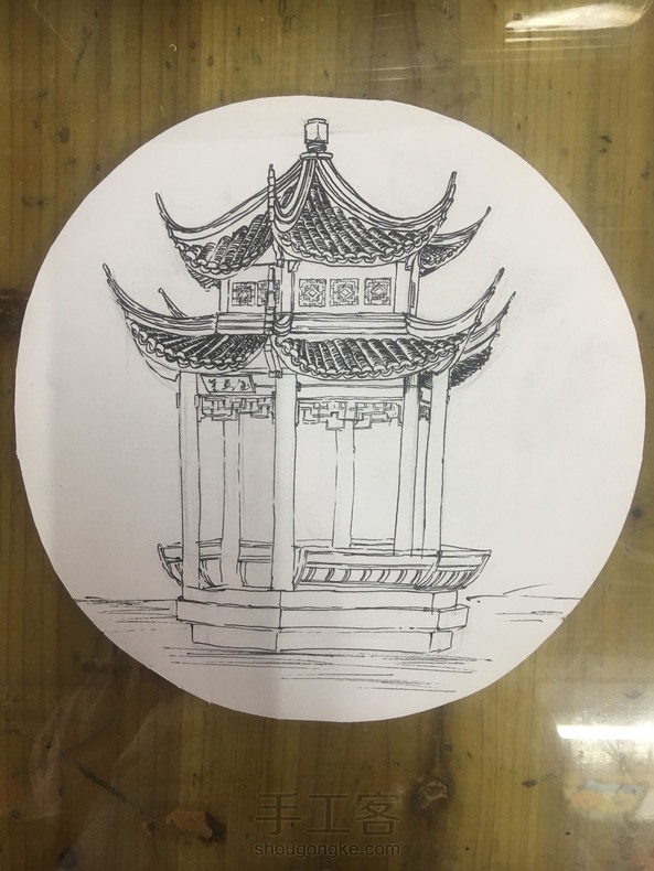 亭子线描写生(儿童向)