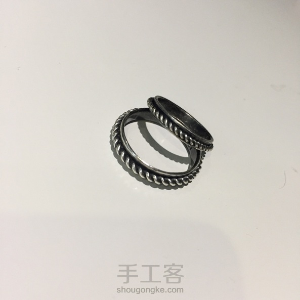手工银饰~一款帅气的复古戒指