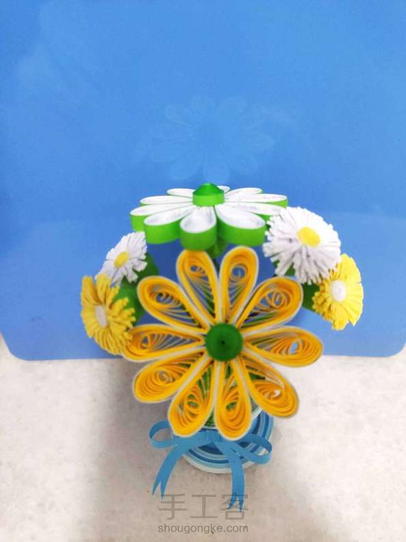 衍纸小花盆(蓝色)