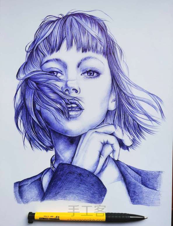 圆珠笔人物画