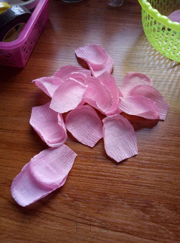 皱纹纸玫瑰——玫瑰花瓣（一）