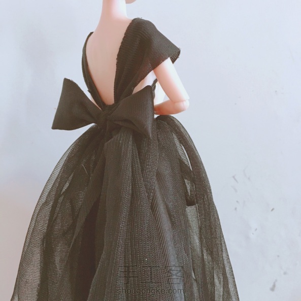DIY娃衣-蝴蝶结黑色礼服纱裙