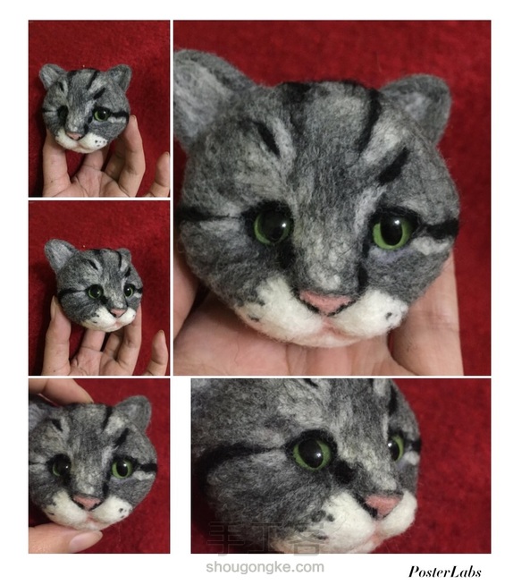 毛毡猫头制作