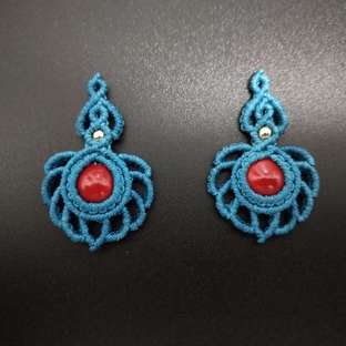 红豆小物编之四:点雀耳饰(原创)