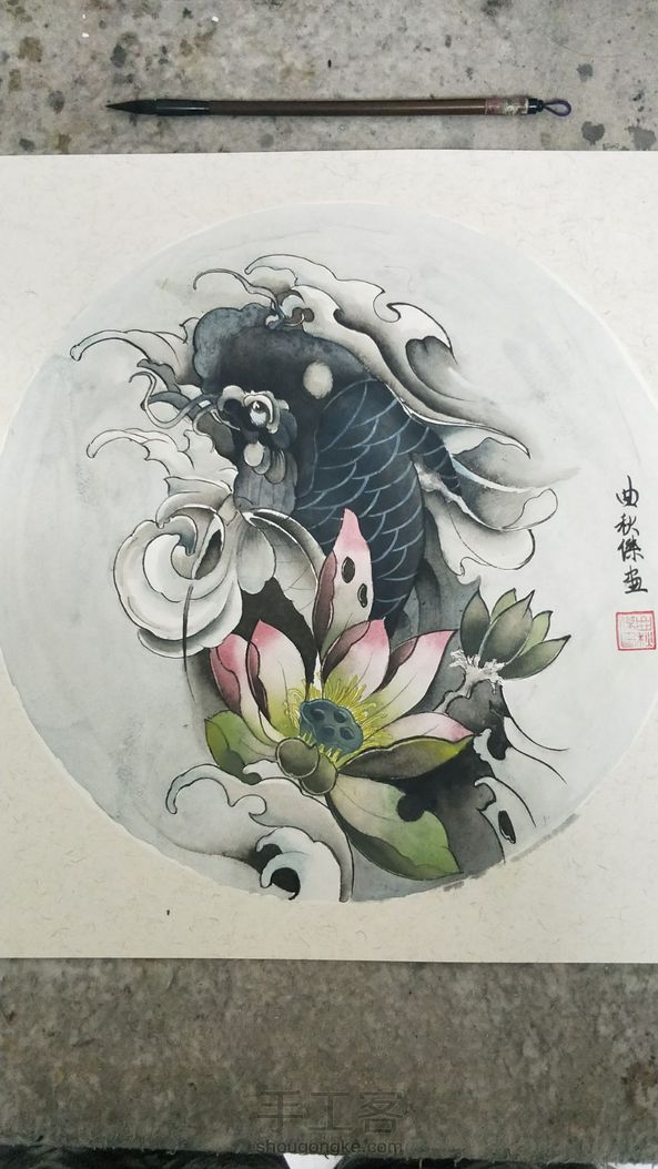 【原创】锦鲤荷花