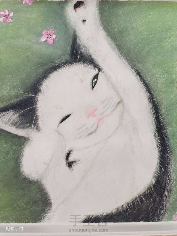 伸懒腰的猫小可爱(๑• . •๑)油画棒