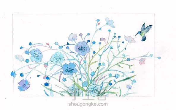 水彩教程：花鸟集系列5《翩迁》