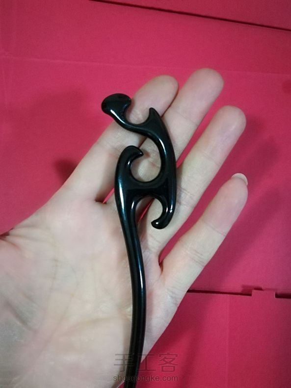 如意发簪+棱面指环,材质依然是水牛角