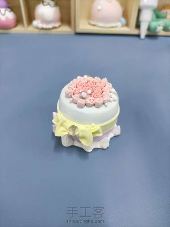【原创】粘土手作 玫瑰小蛋糕