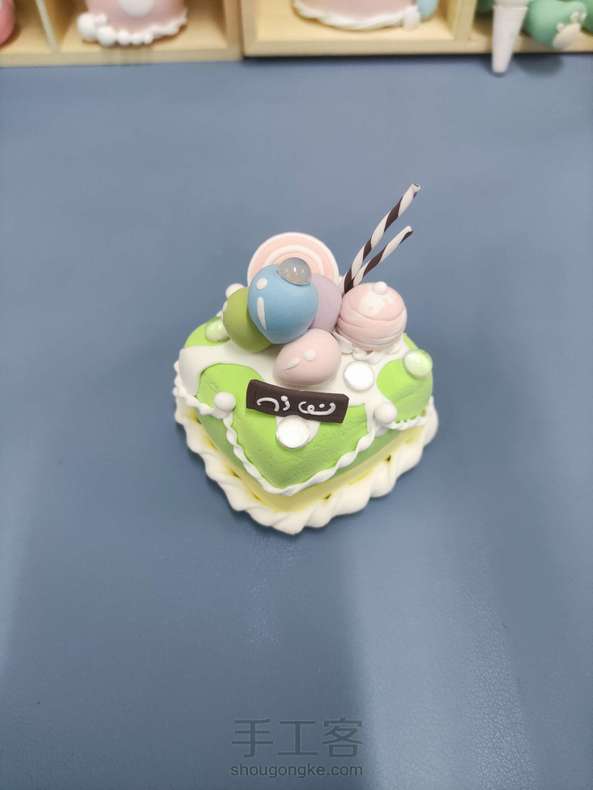 【原创】粘土手作 马卡龙气球小蛋糕