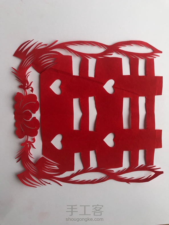 无稿剪纸——凤戏牡丹