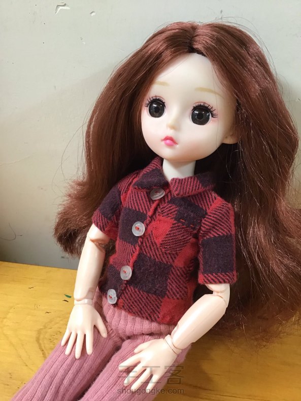 娃娃衣服-紅色格子襯衫