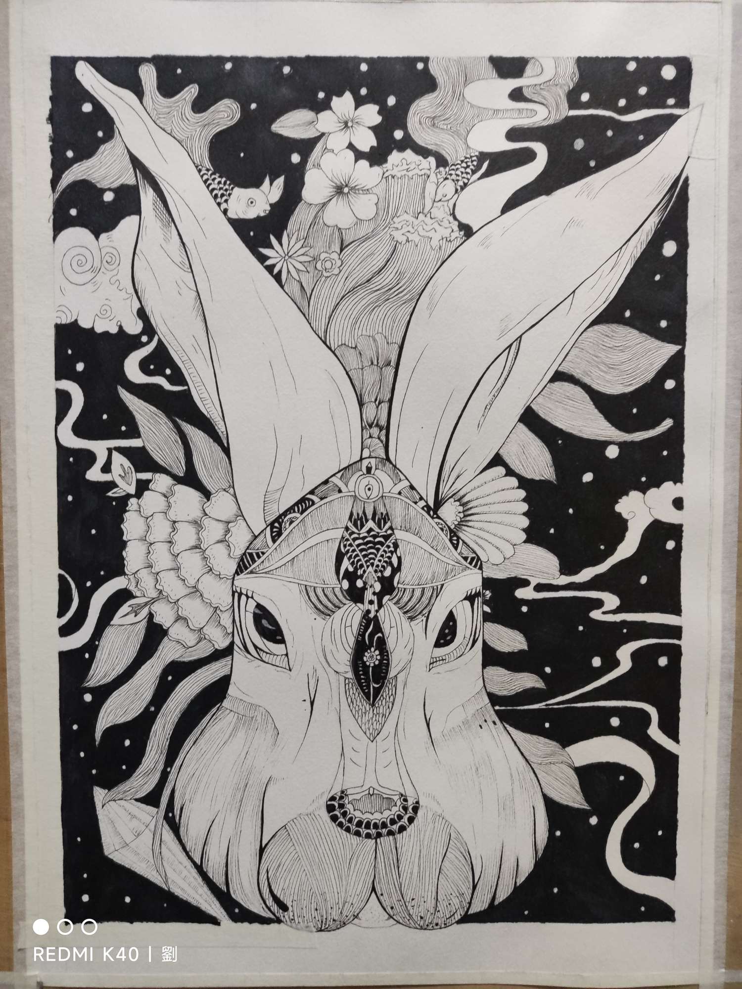 黑白兔子装饰画 黑白兔子装饰画