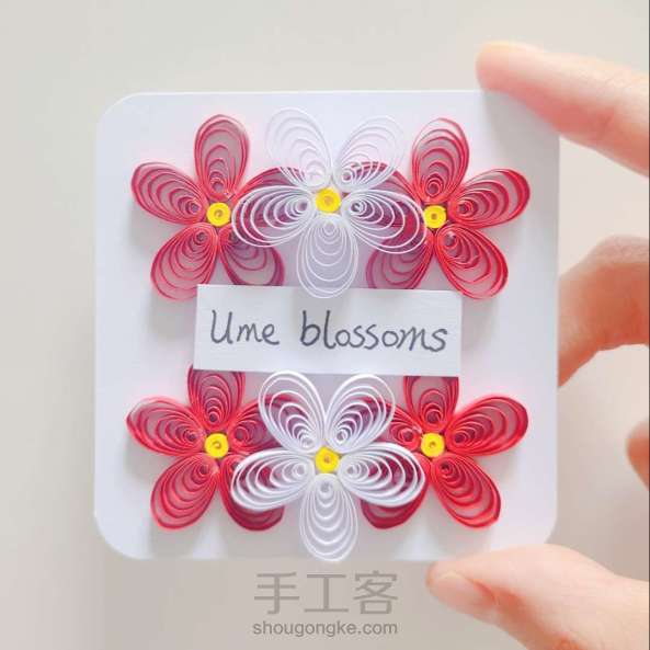 【衍纸♥教程】红白梅Ume blossoms