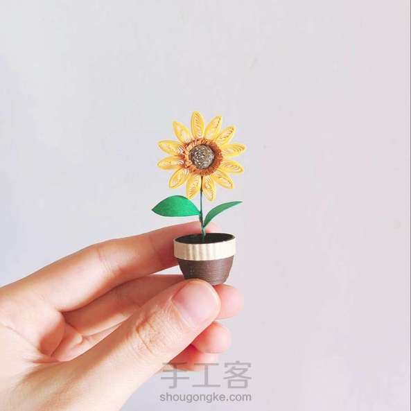 『衍纸』向日葵🌻盆栽
