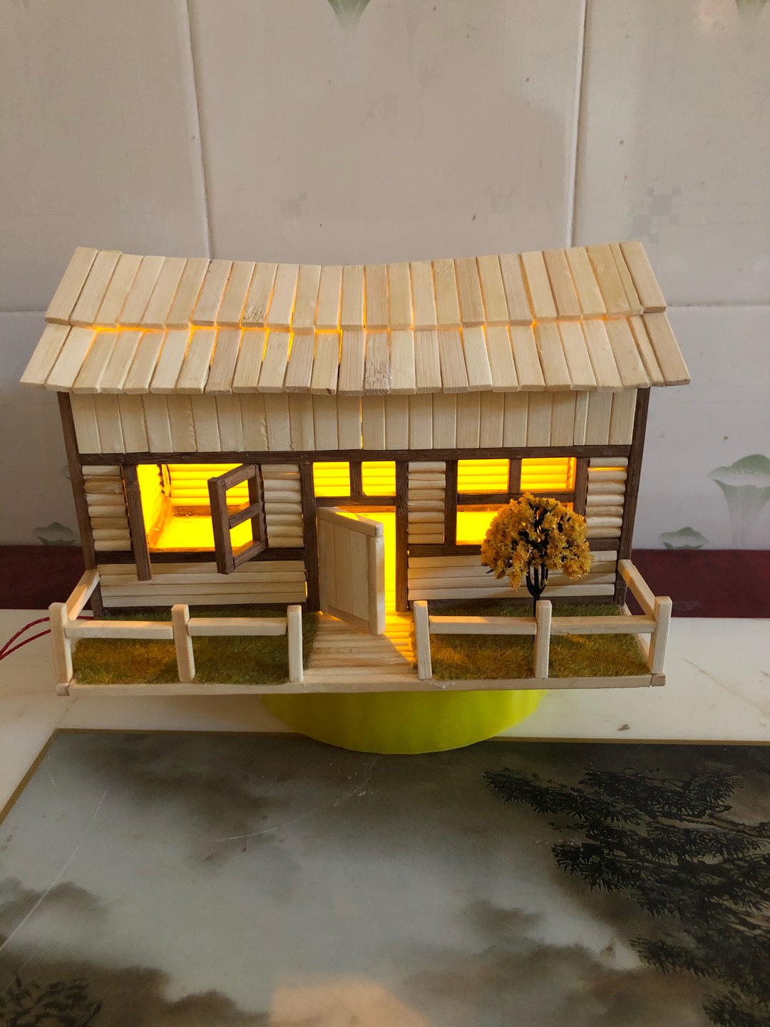 一次性筷子制作的创意小屋