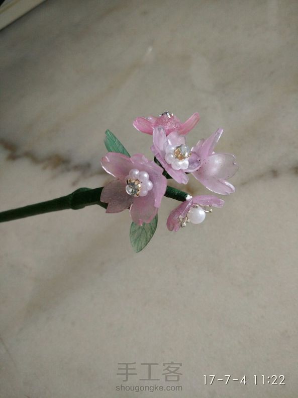 樱花热缩簪子