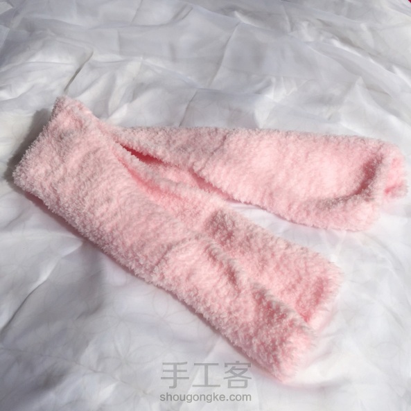 粉粉嫩嫩的棒针围巾